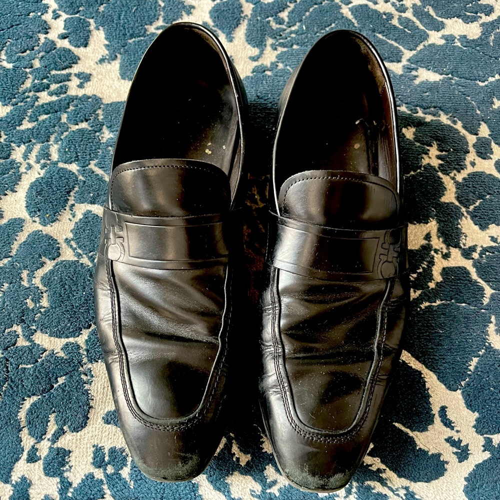 Salvatore Ferragamo size 11 2E black loafer. Used